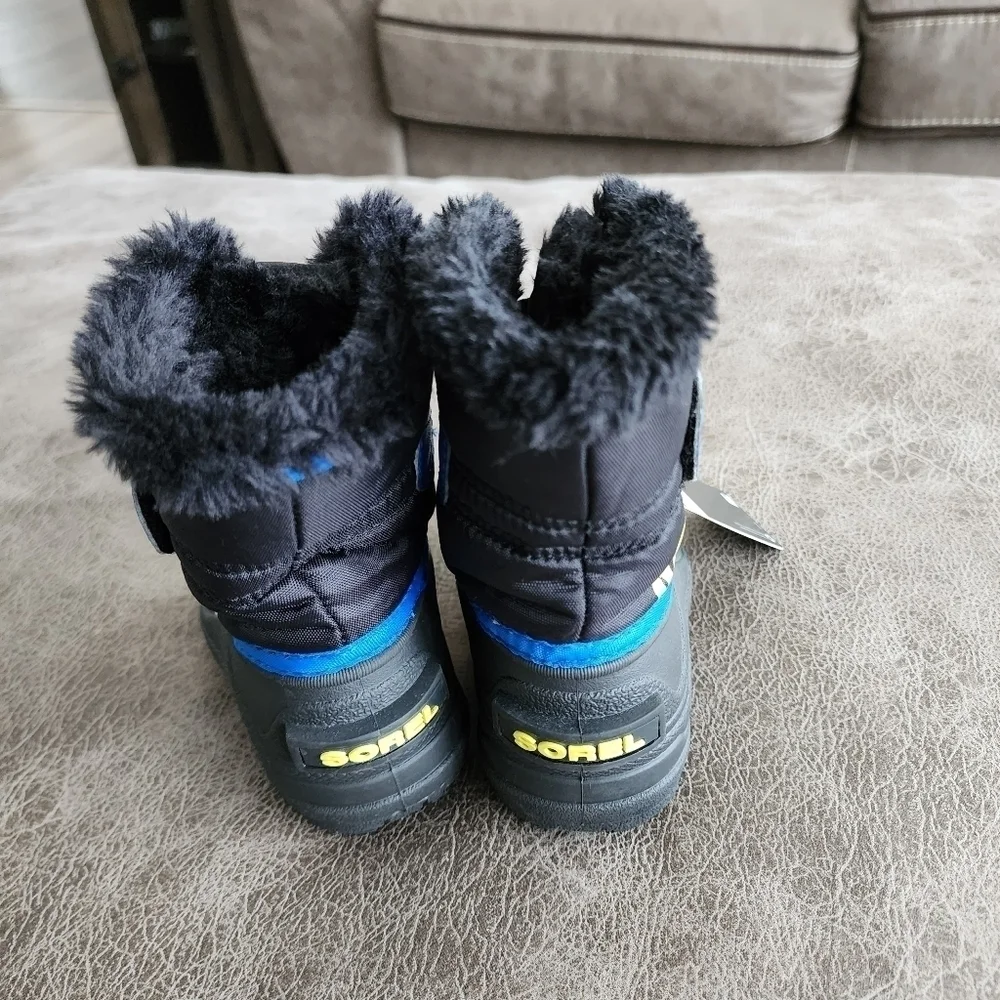 Sorel Toddler Snow Commander Boot – Black, Super Blue
